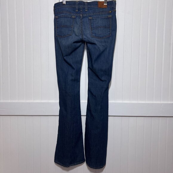 Lucky Brand Dark Wash Charlie Flare Jeans Classic Blue Denim Bell Bottoms - Picture 3 of 12